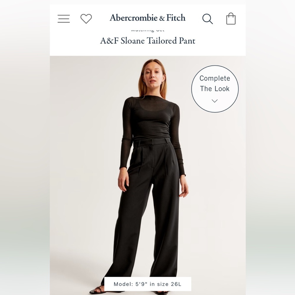 Abercrombie & Fitch Sloane tailored pant (black)